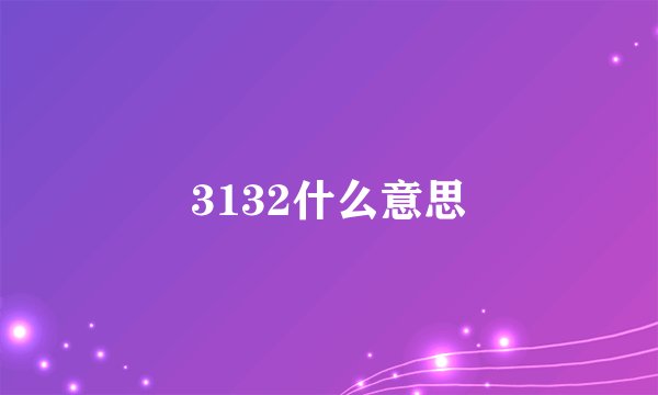 3132什么意思