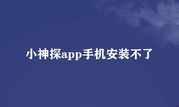 小神探app手机安装不了