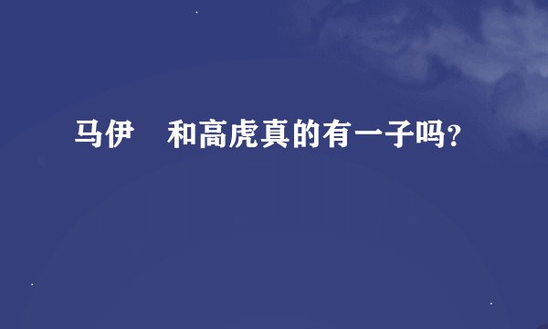 马伊琍和高虎真的有一子吗？