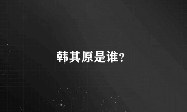 韩其原是谁？