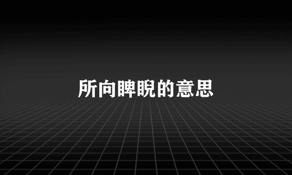 所向睥睨的意思
